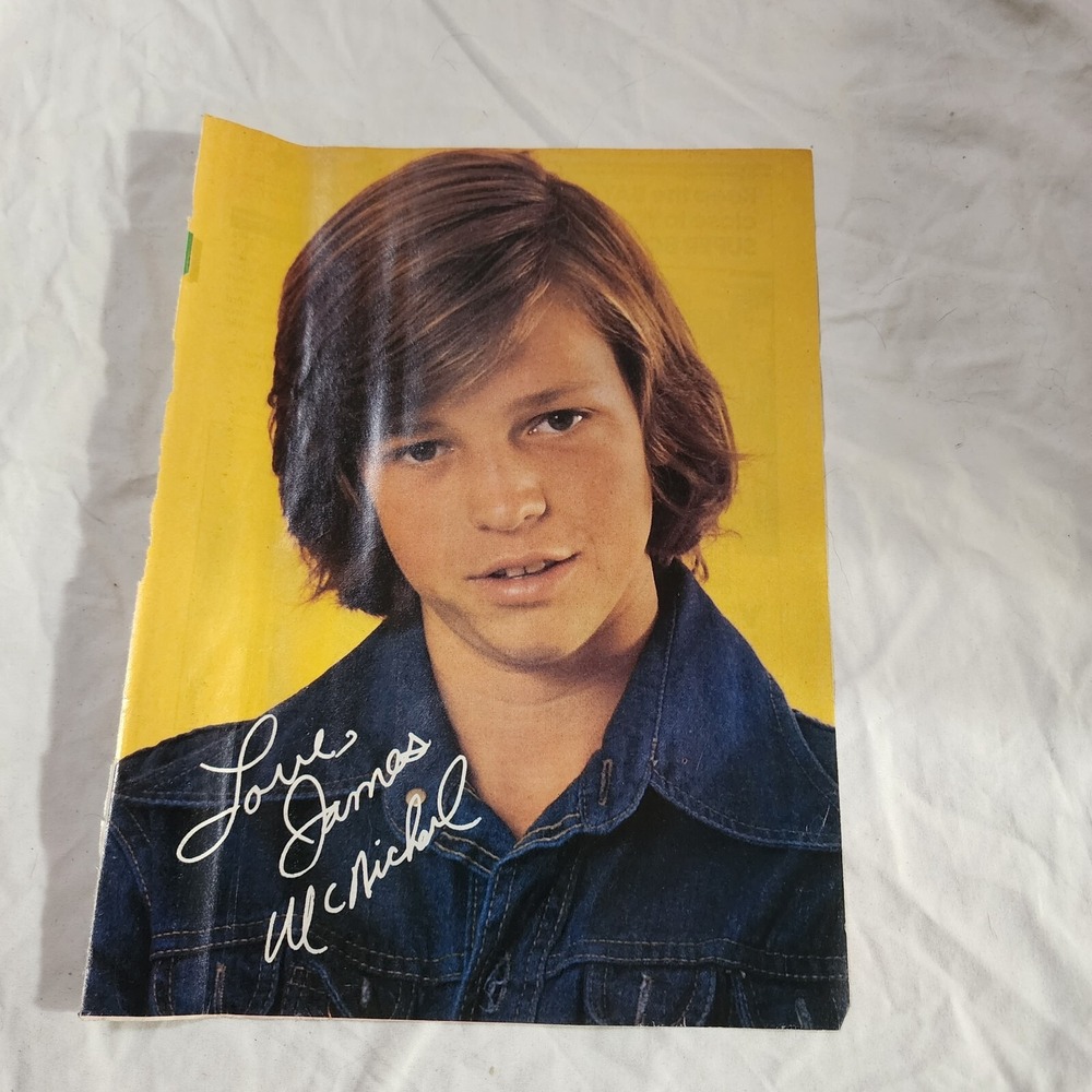 James McNichol headshot facsimile autograph pinup vintage clipping 1970s 8x10